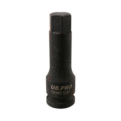 5/8" Deep Impact Hex Bit Socket 1/2" Drive 76mm Length Chrome Molybdenum Steel