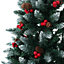 5.9 ft Green Artificial Christmas Tree Pine Tree Xmas Decoration with Pine Cones Berries