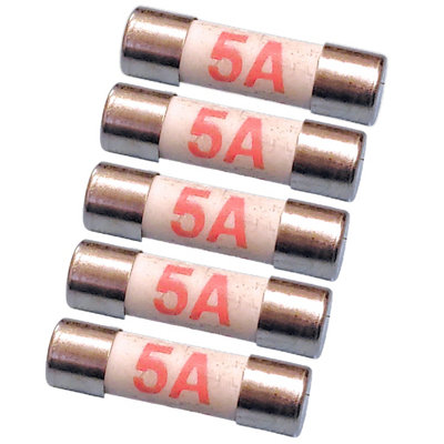 5 AMP Mini Shaver Plug Fuses 20mm x 5mm Mini Fuses BS646 (Pack of 5)