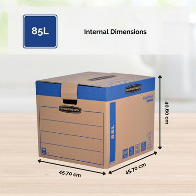 5 BANKERS BOX Cardboard Moving Boxes 85L Ultra Heavy Duty Double Wall ...
