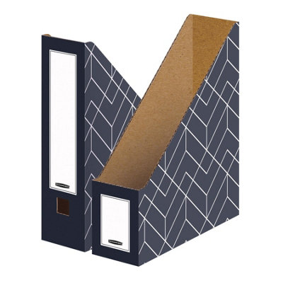 5 BANKERS BOX Decor Magazine Files Cardboard Transfer Boxes W100 x H290 x D228mm Pack of 5 Midnight Blue