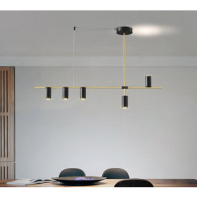 5 Black & Gold Lights Pendant Light Fixtures Chandelier LED Chandelier Lighting Hanging