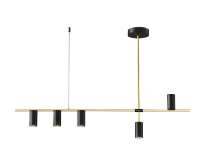 5 Black & Gold Lights Pendant Light Fixtures Chandelier LED Chandelier Lighting Hanging