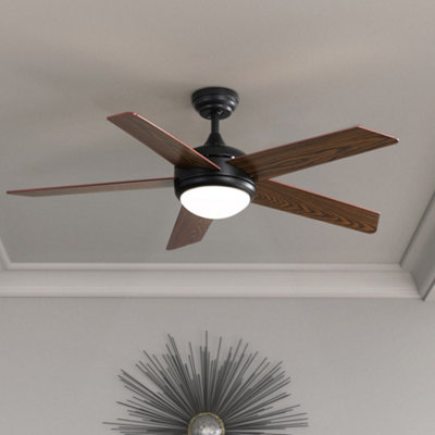 5 Blade Dimmble LED Ceiling Fan Light with Remote Control 52 Inch