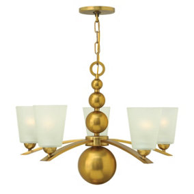 5 Bulb Chandelier Hanging Pendant Ceiling Light Vintage Brass LED E27 60W Bulb