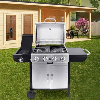5 Burner Outdoor Stainless Steel BBQ Gas Grill with Side Burner 134 cm DIY at B Q