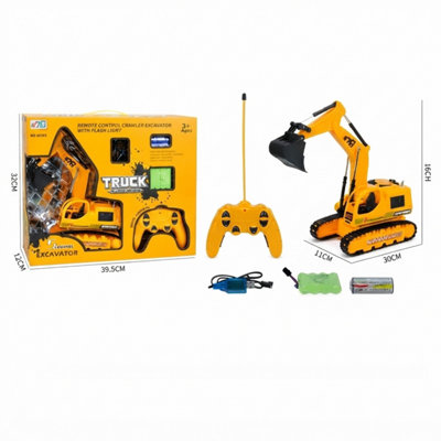 5 Channel RC Excavator Construction Toy Tracked Digger with Remote ...
