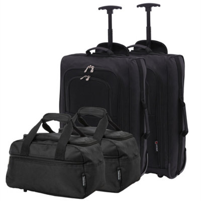 5 Cities Set of 2 Hand Luggage Set Including Ryanair Cabin Approved 21"/55cm Trolley Bag & 40x20x25 Ryanair Maximum Holdall Under