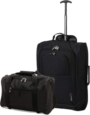 5 Cities Set of 2 Hand Luggage Set Including Ryanair Cabin Approved 21"/55cm Trolley Bag & 40x20x25 Ryanair Maximum Holdall