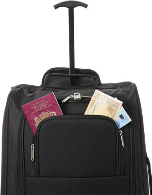 5 Cities Set of 2 Hand Luggage Set Including Ryanair Cabin Approved 21"/55cm Trolley Bag & 40x20x25 Ryanair Maximum Holdall