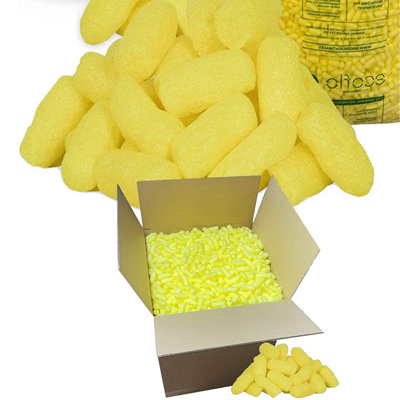 5 Cubic Eco Flo Biodegradable Yellow Coloured Packing Peanuts Loose Fill - 3
