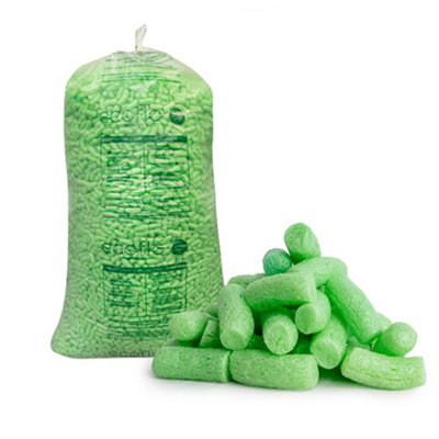 5 Cubic Ft Green Eco Flo Biodegradable Packing Peanuts Protective Void Loose Fill Postal Mailing Packaging