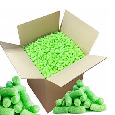 5 Cubic Ft Green Eco Flo Biodegradable Packing Peanuts Protective Void Loose Fill Postal Mailing Packaging