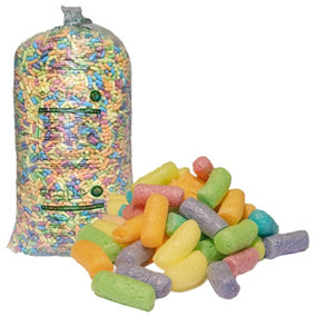 5 Cubic Ft Multi Coloured Biodegradable Eco Flo Loose Fill Protective Packing Peanuts  Postal Mailing Packing Void Filler