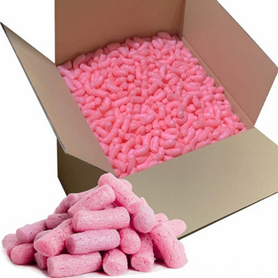 5 Cubic Ft Pink Eco Flo Biodegradable Packing Peanuts Protective Void Loose Fill Postal Mailing Packaging