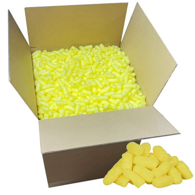 5 Cubic Ft Yellow Eco Flo Biodegradable Packing Peanuts Protective Void Loose Fill Postal Mailing Packaging