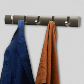 5 Door Hooks In Nickel On Grey/Brown Mountable Board