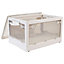 5 Doors Transparent Folding Stackable Plastic Storage Box Clothes Organizer Container with Wheels W 52cm