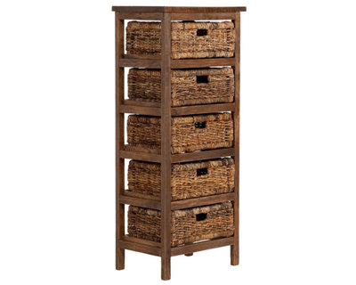 5 Drawer Abaca Rattan Storage Rack