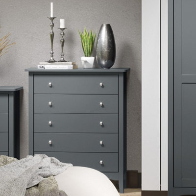 5 drawer chest, Midnight Blue - Como