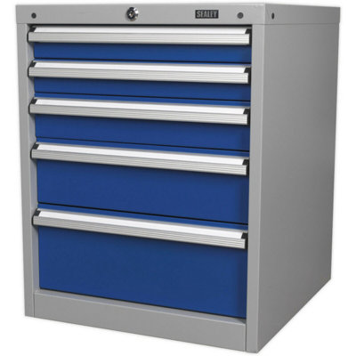 5 Drawer Industrial Cabinet - High Quality Lock - Heavy Duty Drawer Slides