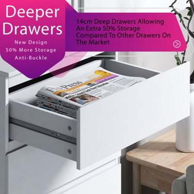 White alex deals 5 drawers