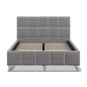 5 Feet Bed - Linen Fabric - L217 x W162 x H114 cm - Dark Grey