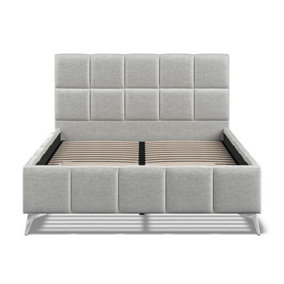 5 Feet Bed - Linen Fabric - L217 x W162 x H114 cm - Grey
