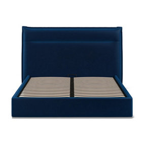 5 Feet Bed - Velvet Fabric - L217 x W188 x H118 cm - Royal Blue