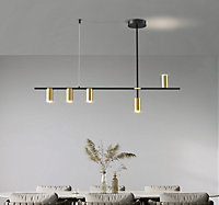5 Gold & Black Lights Pendant Light Fixtures, Chandelier LED Chandelier Home Decoration Indoor Lighting Hanging Light Fixture Kitc