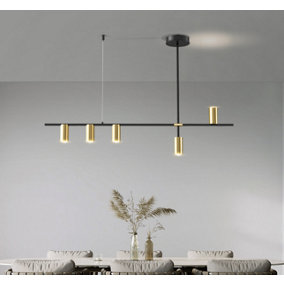 5 Gold & Black Lights Pendant Light Fixtures, Chandelier LED Chandelier Home Decoration Indoor Lighting Hanging Light Fixture Kitc