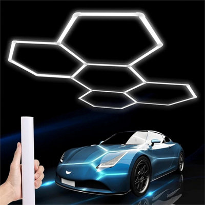 5 Hexagon LED Lighting Detail Garage Workshop Retail Light Honeycomb Border