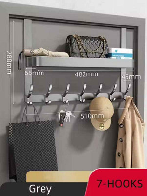 5 Hook Over the Door Storage Rack Easy Install and Multifunctional