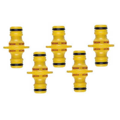 5 Hozelock Double Male Connectors 2291 Garden Hose Pipe Fitting Attachment Pack