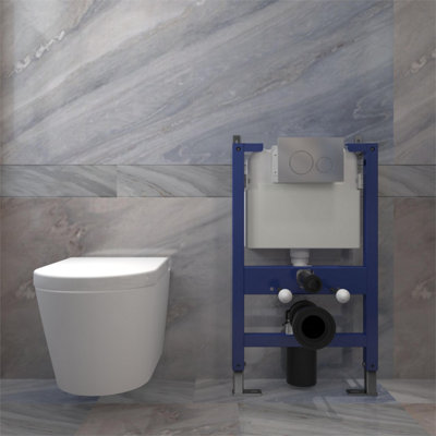 5 In 1 0.82M Low Height Toilet Cistern Frame And Wall Hung Toilet Pan