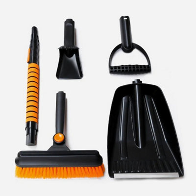 5 in 1 Extendable Car Ice Scraper Snow Brush Pivoting Shovel