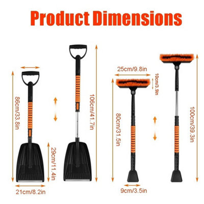 5 in 1 Extendable Car Ice Scraper Snow Brush Pivoting Shovel