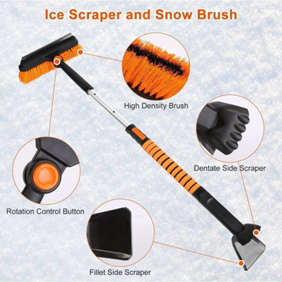 5 in 1 Extendable Car Ice Scraper Snow Brush Pivoting Shovel