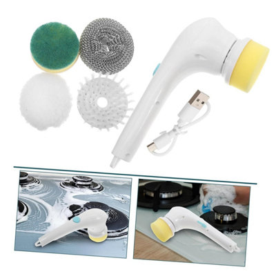 5 In 1 Handheld Electric Spin Scrubber Cleaning Brush Kitchen Rotating ...