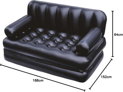 5 in 1 INFLATABLE DOUBLE SOFA LOUNGER COUCH AIRBED MATTRES SOFABED