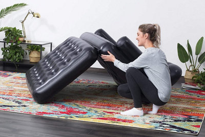 5 in 1 INFLATABLE DOUBLE SOFA LOUNGER COUCH AIRBED MATTRES SOFABED