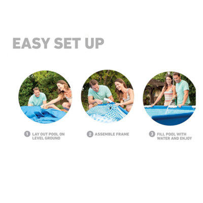 5 in 1 IntexRectangular Metal Frame Pool Set With Accessories