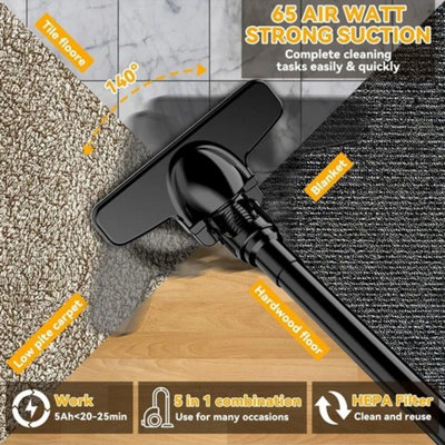 5 in 1 Multipurpose Cordless Handheld Vacuum Cleaner COMPATIBEL WITH ...
