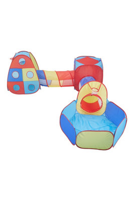 5 in 1 Pop Up Kids Play Tent Set Portable Playhouse with Ball Pit Play Tunnel