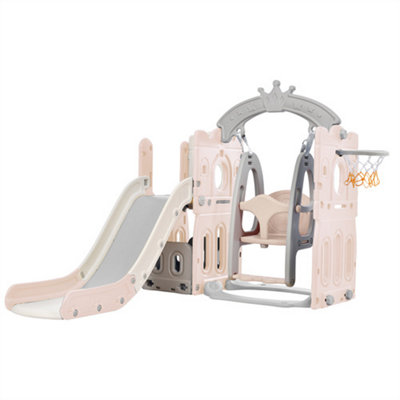 5 in 1 Slide and Climbing Toys for Kids with Slide, Storage, Swing ...