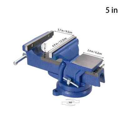 5 Inch Ductile Iron Bench Vice Blue Coated