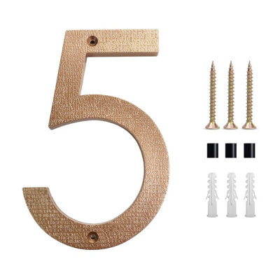 5 Inch House Number Plaque 5 gold Modern Door Numbers Sign Plate Zinc ...