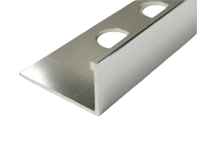 5 lengths of 10mm Bright Silver Chrome Tile Trim 250cm long
