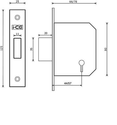 5 Lever Dead Lock Fire Rated BS Standard CE Fire Rated 63 mm Nickel Plated
