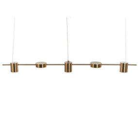 5 Light Metal LED Pendant Lamp Brass SESTRA